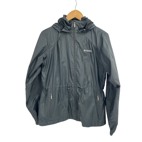 Columbia Black Parka Style Windbreaker Jacket Women’s Medium - Picture 1 of 5